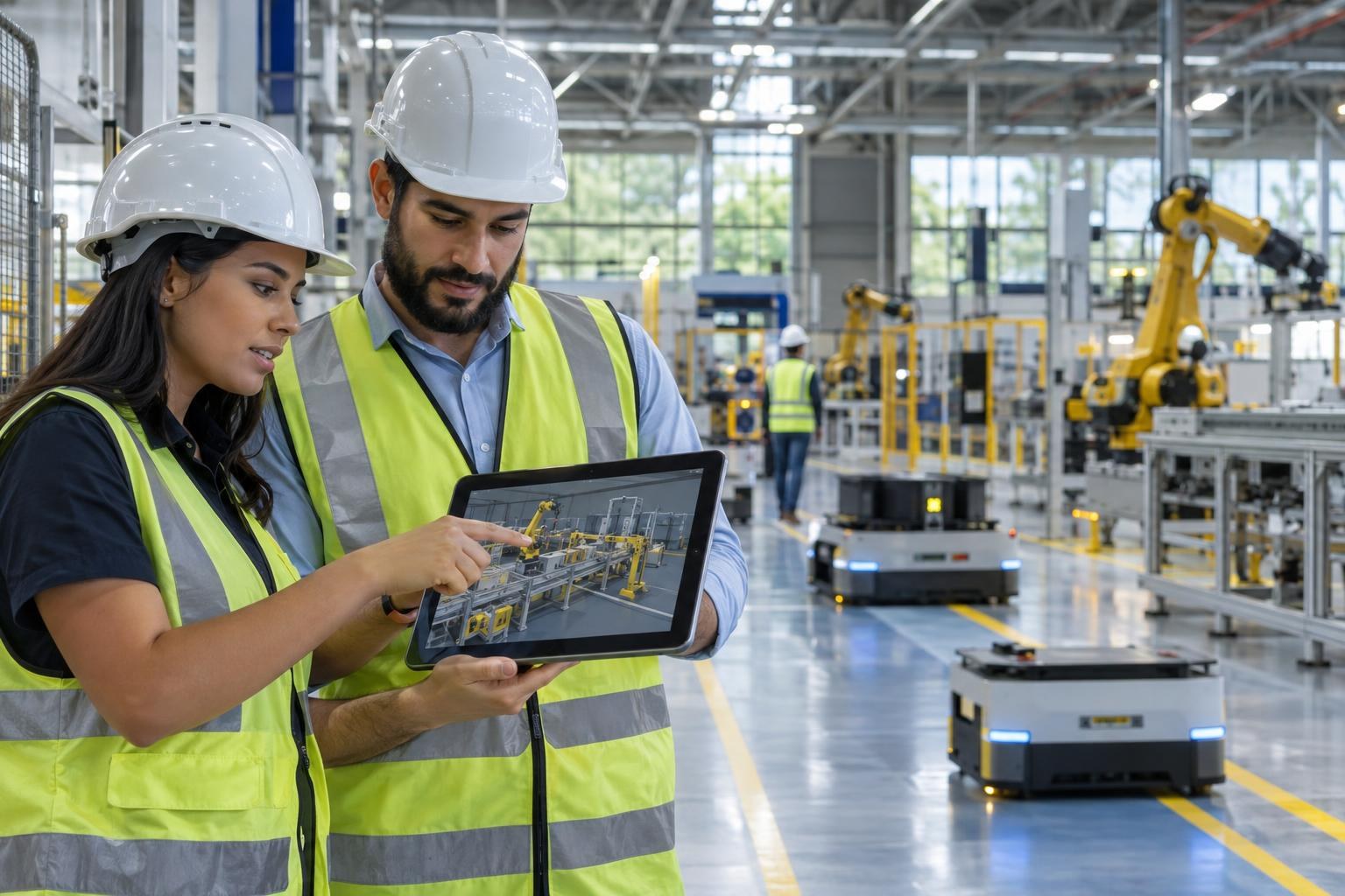 Gêmeos digitais na indústria: simule robôs antes de investir